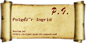 Polgár Ingrid névjegykártya